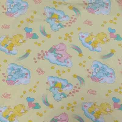 Vintage 1983 American Greetings Corp Yellow Care Bear Fitted Baby Crib Sheet - Image 1 of 4