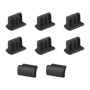 10St Mini USB Anschluss Schutzkappe Silikon Anti Staub Abdeckung 7mmx2mm Schwarz - Bild 1 von 4