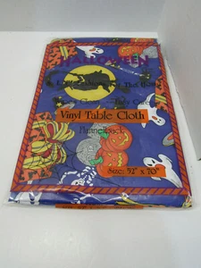NIB Halloween Vinyl Tablecloth 52 X 70 SPIDER PUMPKIN GHOST DECORATION - Picture 1 of 1