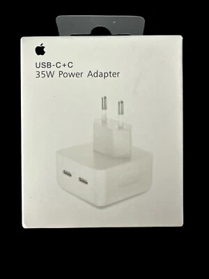Caricabatteria Alimentatore Apple Doppia porta USB-C 35 W  per iPhone MacBook - Immagine 1 di 2