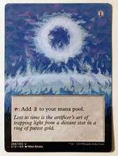 Hand Painted (Blue) SOL RING Altered Art Authentic MTG Magic card Alter