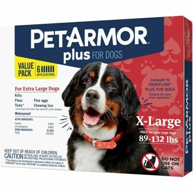 Tratamiento tópico para pulgas y garrapatas PetArmor Plus para perros extra grandes - 6 meses de suministro Foto 1 de 1