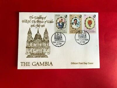 GAMBIA 1981 FDC PRÍNCIPE CHARLES PRINCESA DIANA BODA REALEZA ELIGE 1 Foto 1 de 2