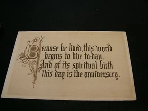 Christmas Postcard -Because he Lived - 1918 - Picture 1 of 2