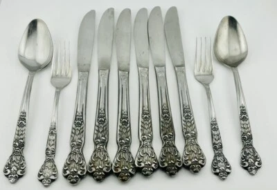 Cubiertos de acero inoxidable Versalles - Piezas de repuesto con patrón floral rosa de Japón Foto 1 de 4