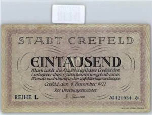 51037072 - emergency money 1000 marks, Krefeld money on postcard - Picture 1 of 2