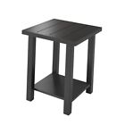 Metal Outdoor Side Table, 2-Tier Sturdy Patio End Table Weather Resistant,