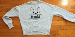 Felpa Franki’s By Francesca Bulldog Francese Grigio Ragazza Gioventù 10 Francese - Foto 1 di 9