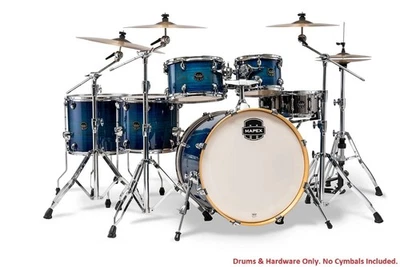 ¡Batería y herrajes Mapex Armory Blue Wave Burst Studioease RÁPIDO 22/10/12/14/16/14! Foto 1 de 4