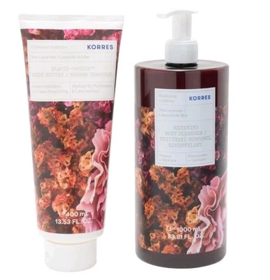 Korres Juego de 2 piezas Limpiador Corporal Lavanda Jumbo 1 Litro y Mantequilla Corporal 400 ml Foto 1 de 4