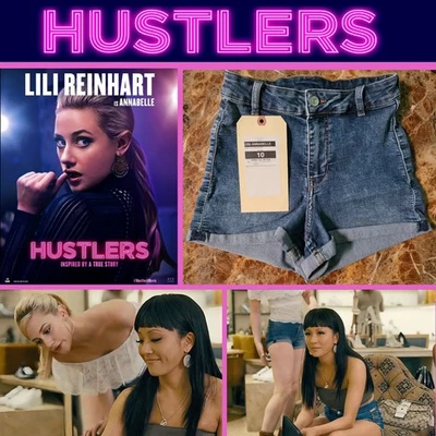 HUSTLERS (2019): Pantalones cortos Lili Reinhart usados en pantalla con etiqueta Foto 1 de 4