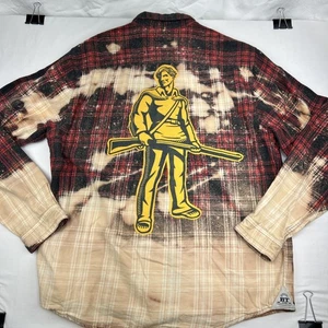 Custom NCAA West Virgina Mountaineers rotes Button-Down Flanellhemd - Größe XLarge - Bild 1 von 8