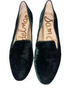 Mocassini donna Sam Edelman Jordy in velluto verde taglia 8,5 Fairycore Goth - Foto 1 di 6