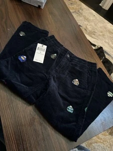 Polo Ralph Lauren Boys 5 Navy Corduroy Embroidered Pleated Straight Leg Pants - Picture 1 of 5