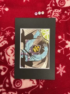 HE-MAN MASTERS OF THE UNIVERSE , Rare OOAK Vintage Mounted Art Print , RETRO - Picture 1 of 3