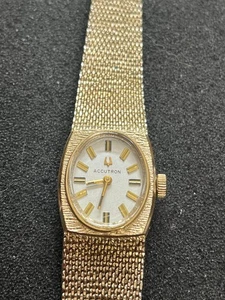 RELOJ BULOVA ACCUTRON MUJER ORO 10K CORREA AJUSTABLE SIN PROBAR - Imagen 1 de 4