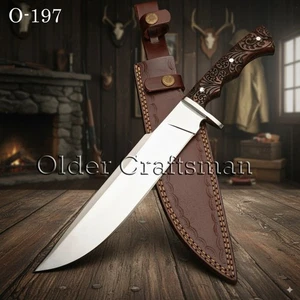 VIKINGS BOWIE CUSTOM MADE D2 TOOL STEEL MIRROR POLISH, HUNTING SURVIVAL - O197 - Bild 1 von 11