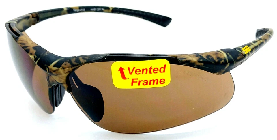 Shooter's Edge Tango Unisex Safety Glasses - Camouflage/Brown