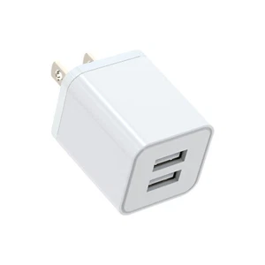 Bloc Chargeur Mural USB Double Double Port Prise Cube Alimentation Chargeur Adaptateur Brique - Photo 1 sur 10