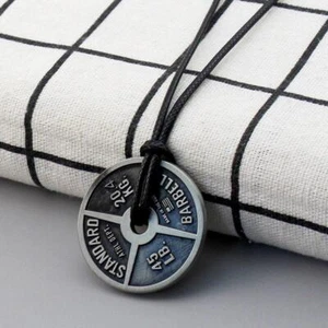 Collar de gimnasio para hombre plato de pesas barra mancuerna colgante levantamiento de pesas - Imagen 1 de 14