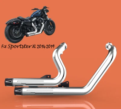 Fit for Harley 2014-2021 IRON 883 XL883N XL883L full Exhaust muffler Chrome2  - Image 1 of 4
