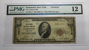 $10 1929 Hammond New York NY National Currency Bank Note Bill Ch. #10216 F12 PMG - Picture 1 of 4