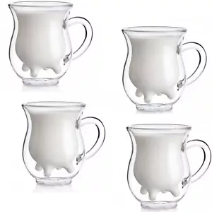 4 Pezzo Eutertassen, Vetro Tazza Termica Mucca Thermoglas - Foto 1 di 3