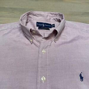 READ Polo Ralph Lauren Yarmouth Red Pinpoint Oxford Long Slv Shirt Mens 16 34/35