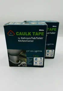Caulk Tape Waterproof Self Adhesive for Bathroom, Shower, Kitchen Wht (2 Pk) New - Picture 1 of 11