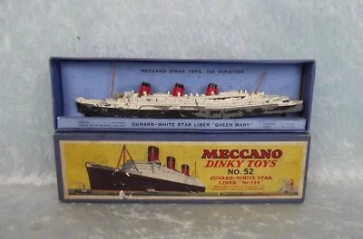 Boxed Pre-War Dinky Toys No. 52 Cunard White Star Liner Queen Mary No.534 1934-5 - Image 1 of 4