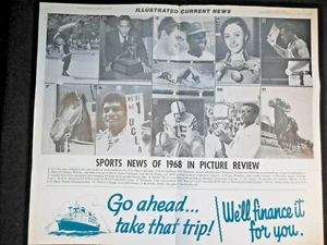 1969 ICN Display Poster 12x19 Bob Gibson Ashe OJ Foreman Lew Alcindor etc  - Picture 1 of 2