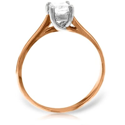 14K. GOLD SOLITAIRE RING WITH 0.50 CT. NATURAL DIAMOND (Rose Gold) - Image 1 of 4
