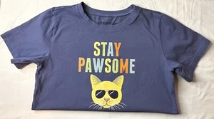 Life Is Good Cat Kitten T Shirt Short Sleeve Blue XXL Kids Unisex Small Adult - Picture 1 of 9