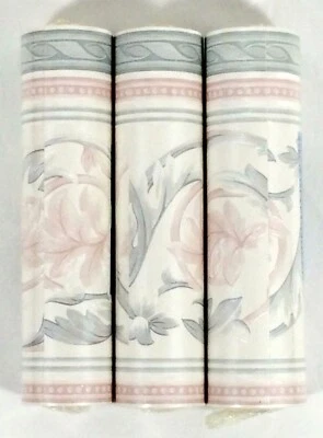 3 Акант лист прокрутки отлива розовый зеленый текстура винил обои границы винтажный 94 - Изображение 1 из 4