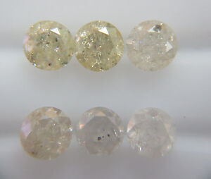 1.81cts 6pc Natural Loose Salt & Pepper Diamond J Color I Clarity 4.2-4.3mm Size