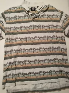 Tabasco Collard All Over Print Palm Tree Golf Shirt Medium - Picture 1 of 10