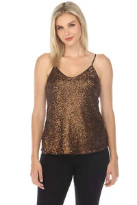 Top cami Johnny Was Jade Toto paillettes boho chic L16723-O - Foto 1 di 13