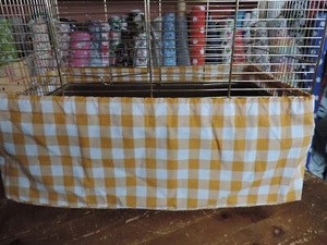 Gingham Retro style Bird cage tidy seed catcher cover med 14 x 18" (36 x 46 cm) - Picture 1 of 2