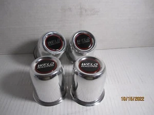 4 ALUMINUM CENTER CAPS 4 LUG WELD RACING WHEELS RODLITE PRO STAR 2.95 " OD - Picture 1 of 2