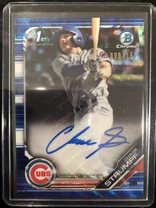 2019 Bowman Chrome Blue Wave Chase Strumpf Rookie Auto /150 Cubs ! Great Card ! - Picture 1 of 2