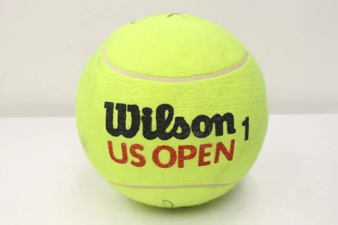 OVERSIZED Large Wilson US Open 1 Tennis Ball Signed 2 Autographs Promo Display Cover