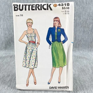 Butterick 4318 SunDress w Jacket and Belt Misses Size 18 Sewing Pattern - Picture 1 of 7
