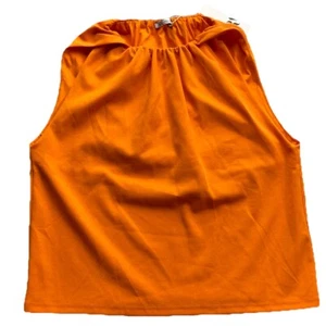 NWT Zara Draped Top Blouse Women’s Size Medium Orange Modern Tank Tropical - Picture 1 of 10