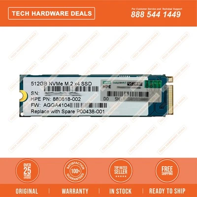KXG60ZNV512G-HP    HPE 512GB NVMe RI M.2 2280 ET SSD - Image 1 of 2