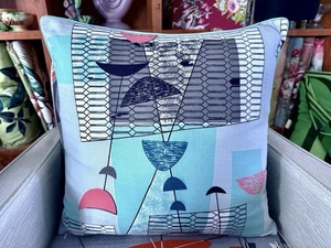 Miami Kinetic Chandelier 1950's Atomic Barkcloth  Pillow Cover Vintage Fabric - Picture 1 of 10