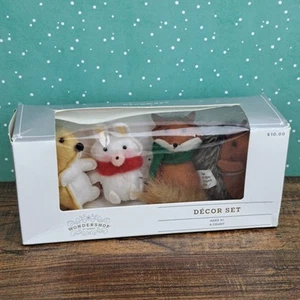 Target Wondershop 4pc Holiday Felt Woodland Animals Hedgehog Fox Squirrel Rabbit - Picture 1 of 12