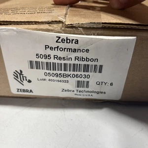 05095BK06030 Zebra 5095 schwarz Hochleistungsharz Farbband Box mit 6 Rollen - Bild 1 von 6