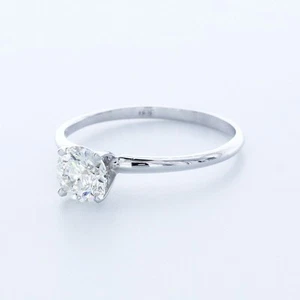 ANILLO SOLITARIO CLÁSICO ORO BLANCO 18K CORTE REDONDO E/VS1 DIAMANTE CREADO EN LABORATORIO 1,3 QUILATES - Imagen 1 de 3