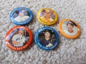MENGE 5 BASEBALL 1984 FUN FOOD MINI PINS 1,25" - Bild 1 von 2