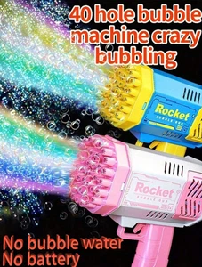 1PC 40‑Hole Electric Bubble Machine LED Handheld Portable Party Bubble Gun - NEW - Picture 1 of 14